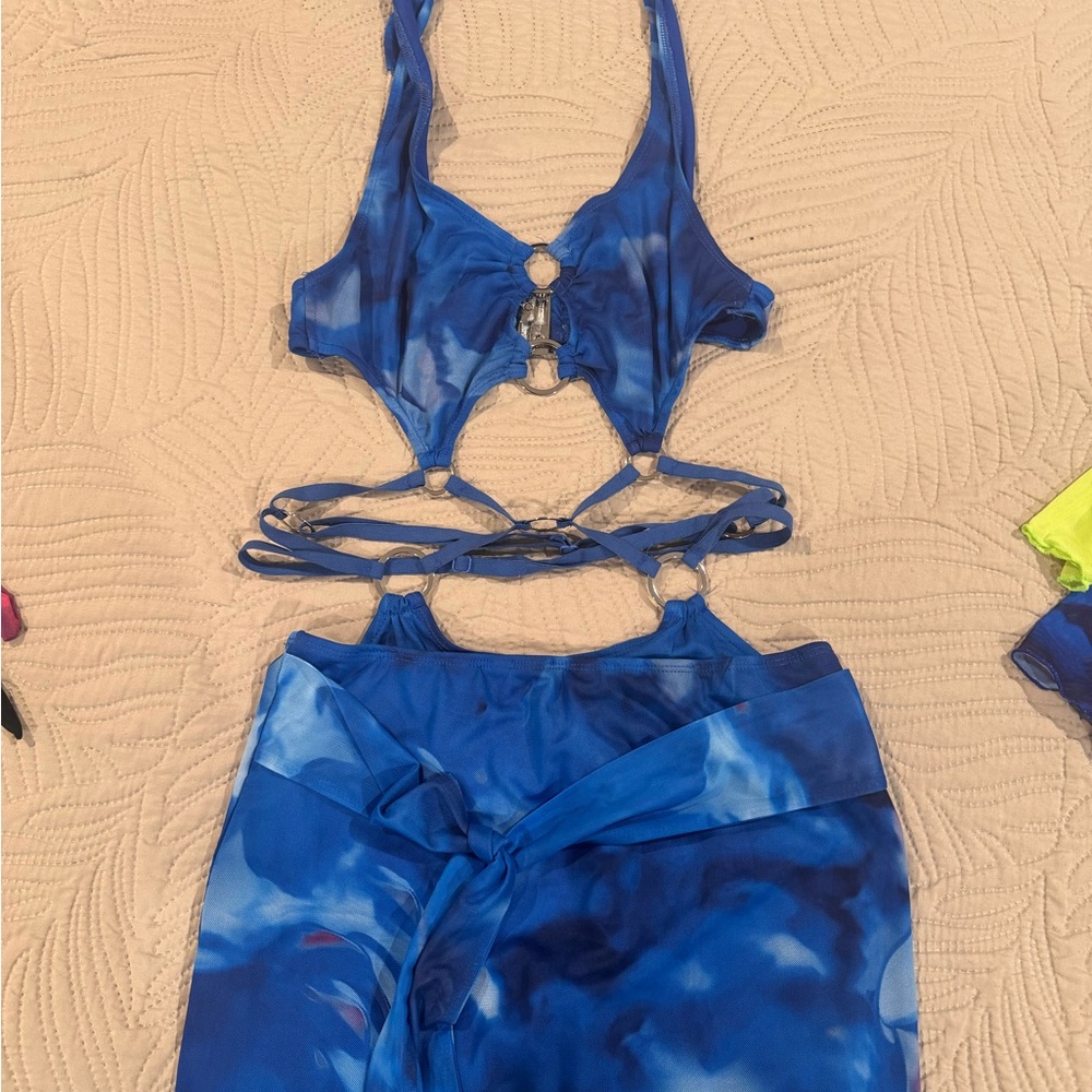 Blue Tie-Dye Two-Piece Set